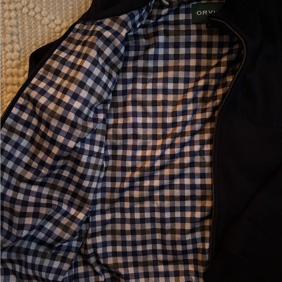 Like new men’s large Orvis Ultimate Foul Weather Sweater navy w gingham lining. - Picture 3 of 3